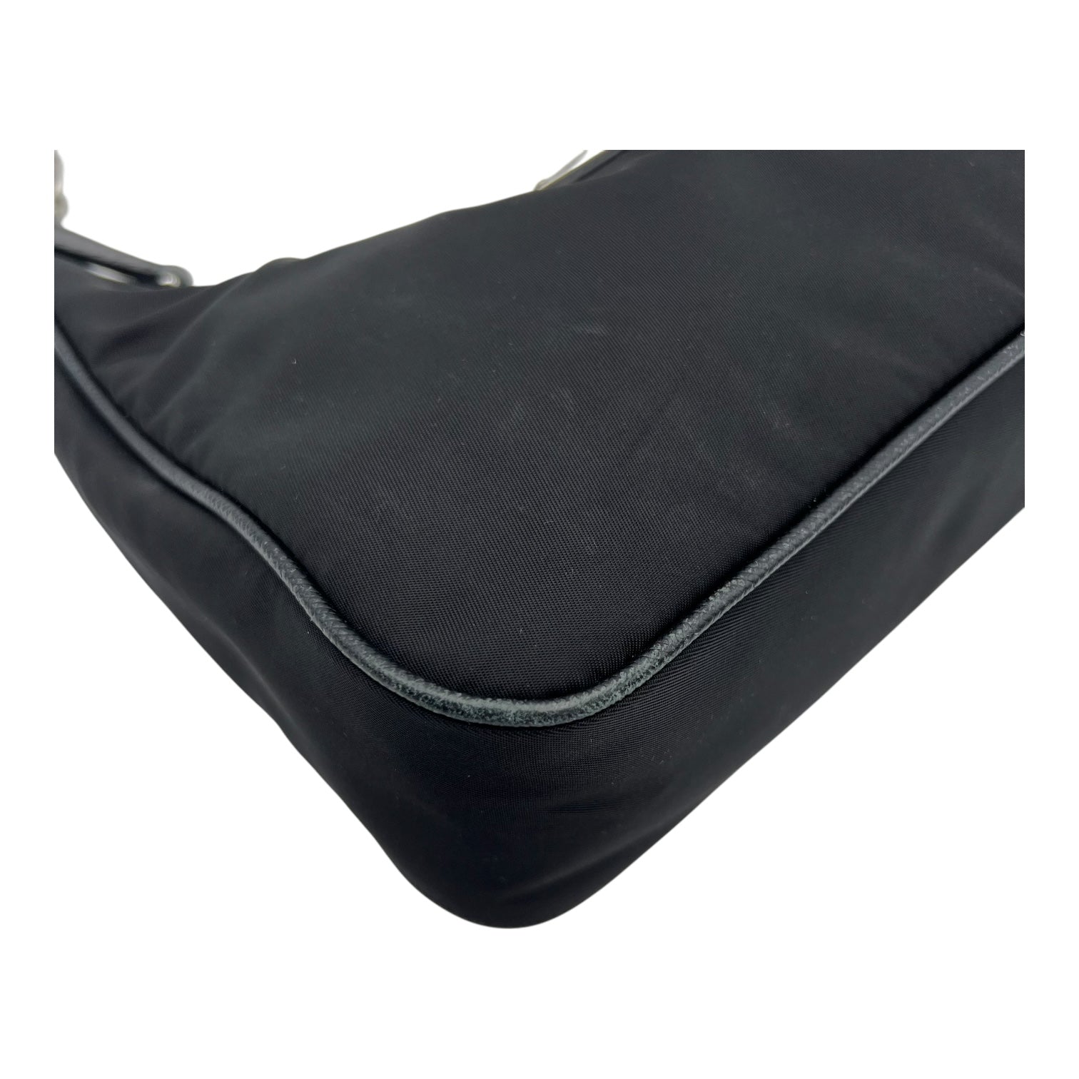 Re-Edition Shoulder Bag Black in Re-Nylon, Silver hardware