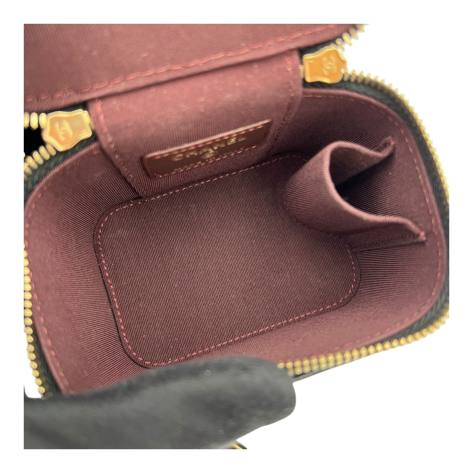 Vanity Crossbody Bag Black in Lambskin, Gold hardware