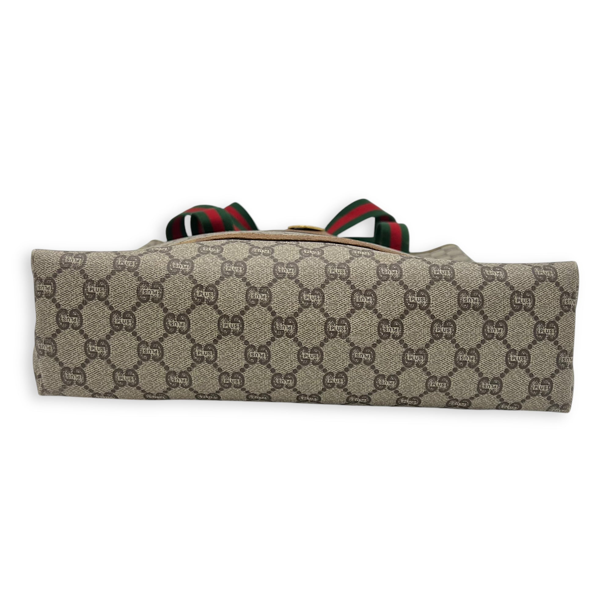 GG Tote Bag Grey in Coated Canvas, Gold hardware