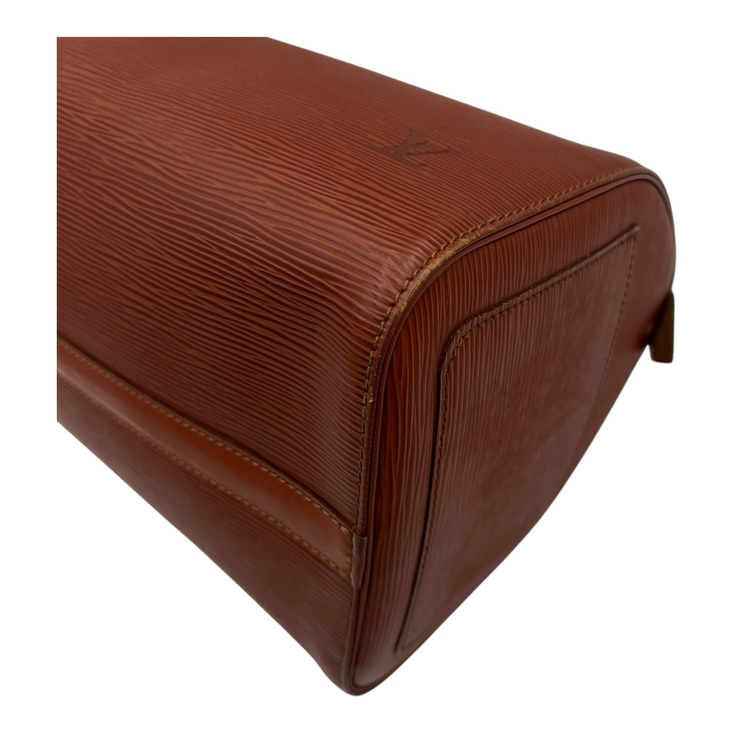 Speedy Brown Top Handle Bag in Epi Leather, Gold hardware