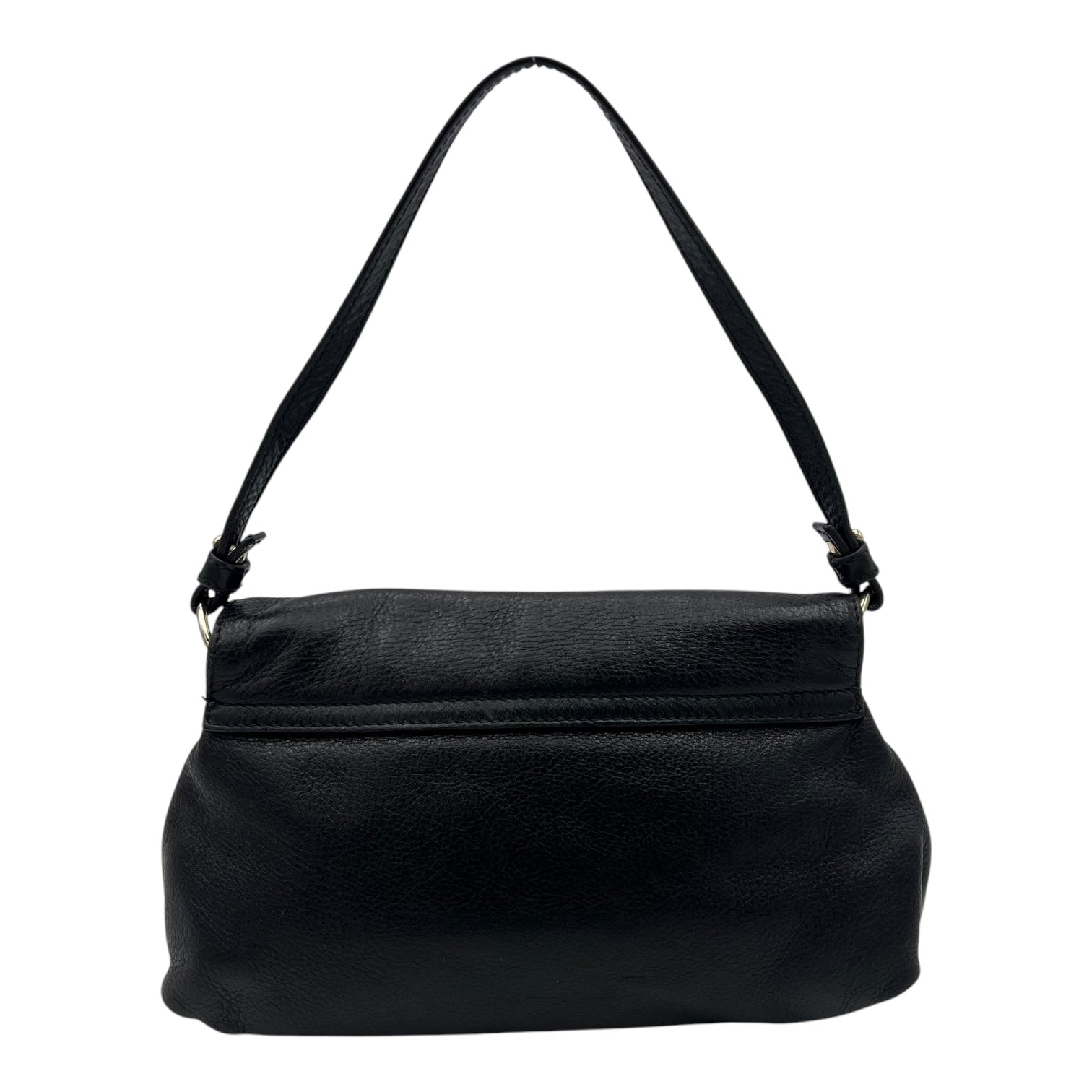 Lily Shoulder Bag Black in Calfskin, Gold hardware