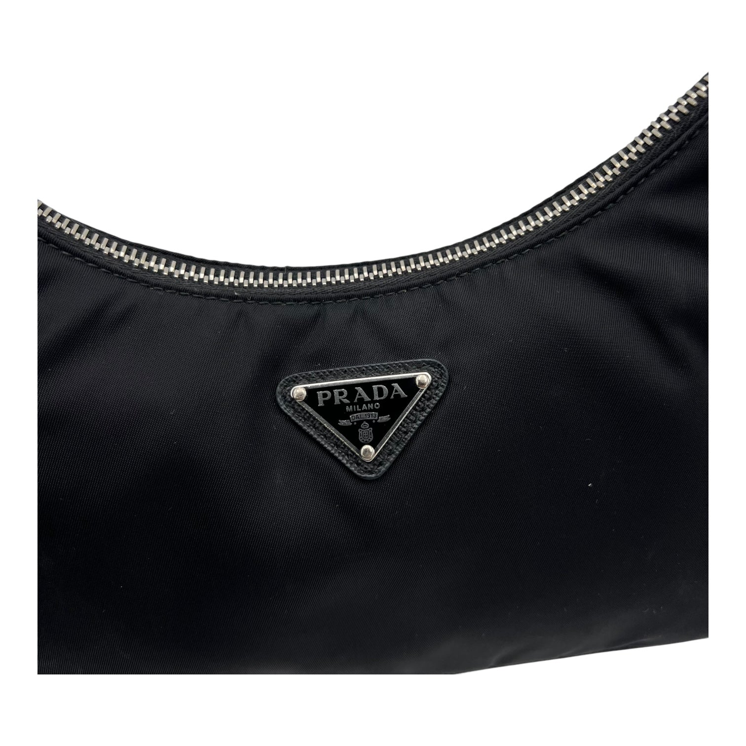Re-Edition Shoulder Bag Black in Re-Nylon, Silver hardware