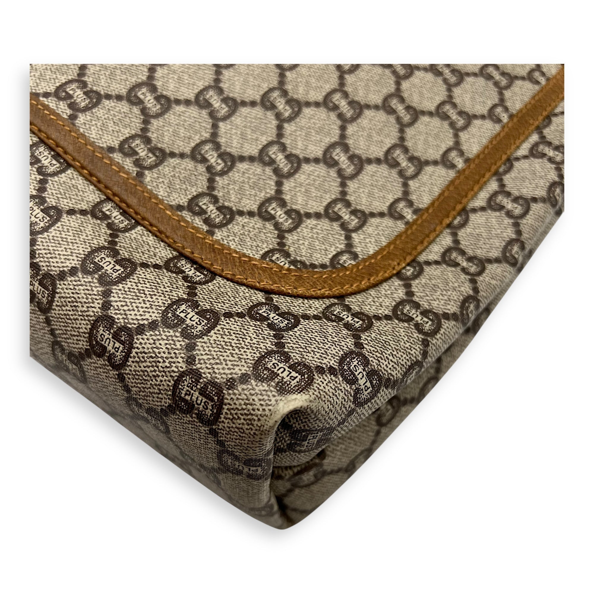 GG Tote Bag Grey in Coated Canvas, Gold hardware