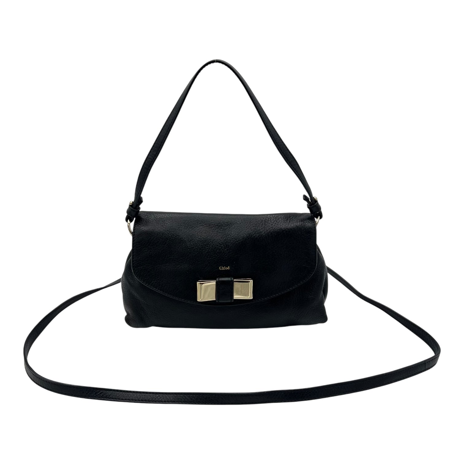 Lily Shoulder Bag Black in Calfskin, Gold hardware