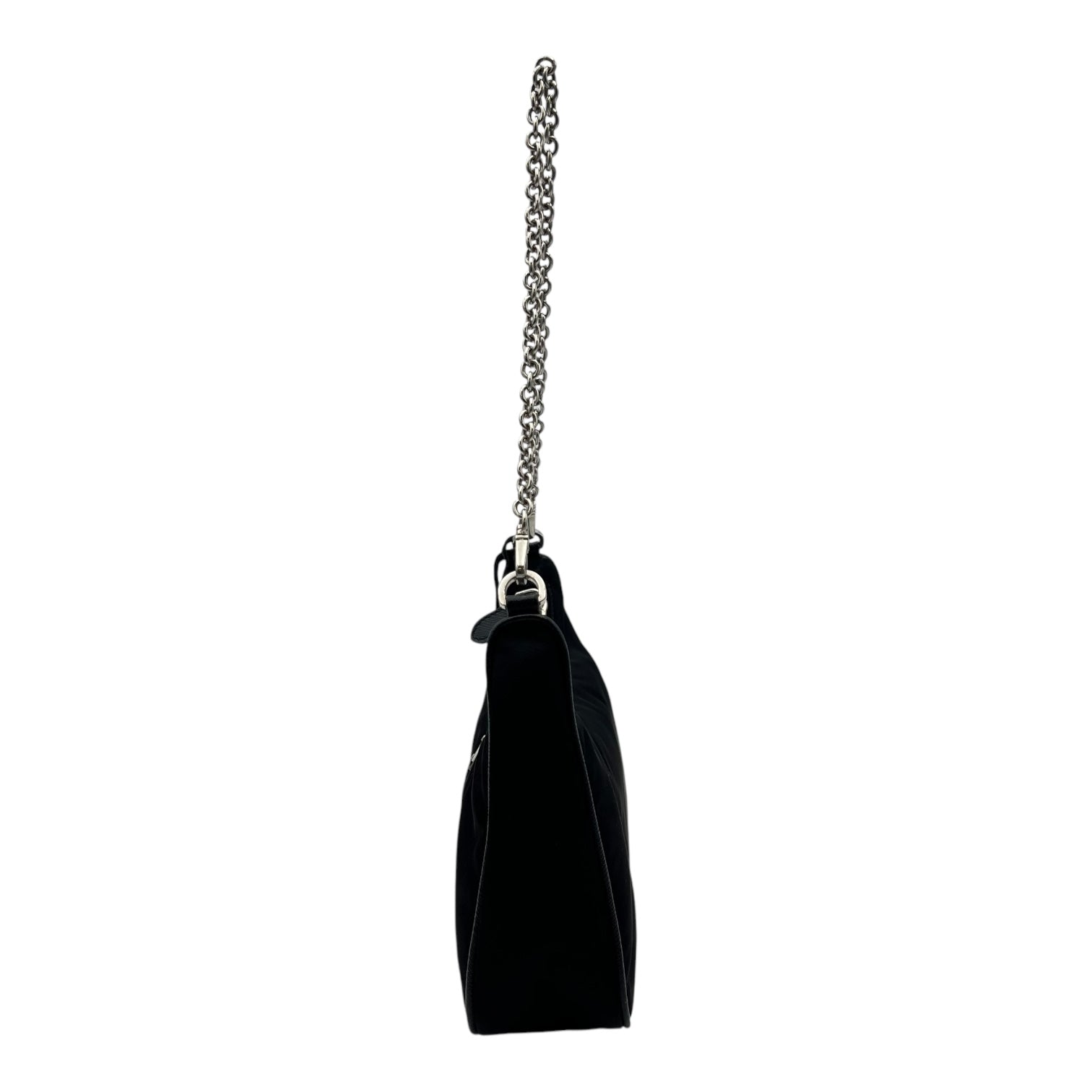 Re-Edition Shoulder Bag Black in Re-Nylon, Silver hardware