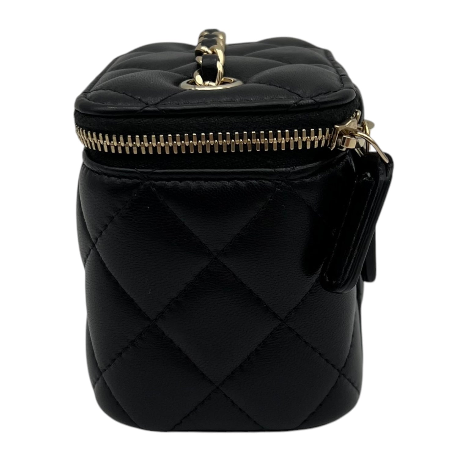 Vanity Crossbody Bag Black in Lambskin, Gold hardware