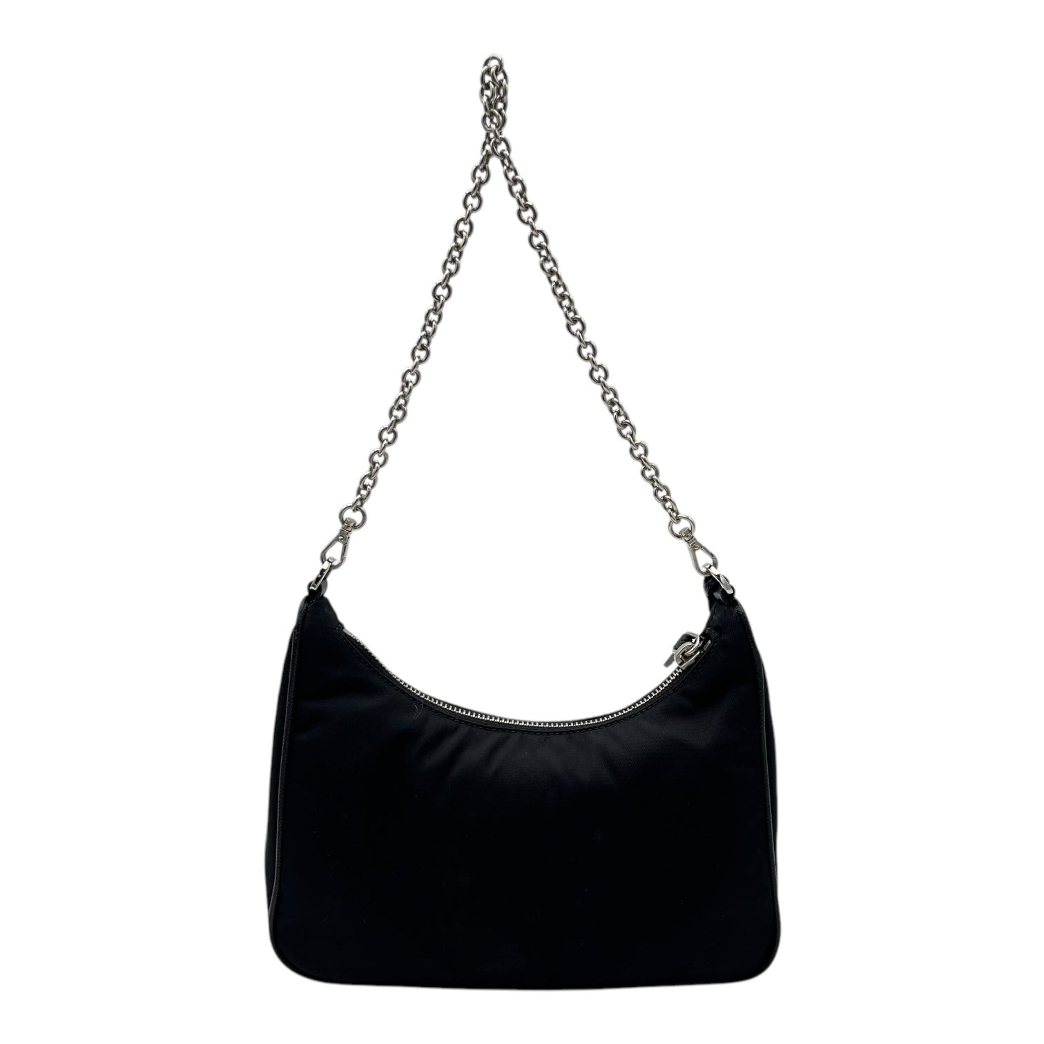 Re-Edition Shoulder Bag Black in Re-Nylon, Silver hardware