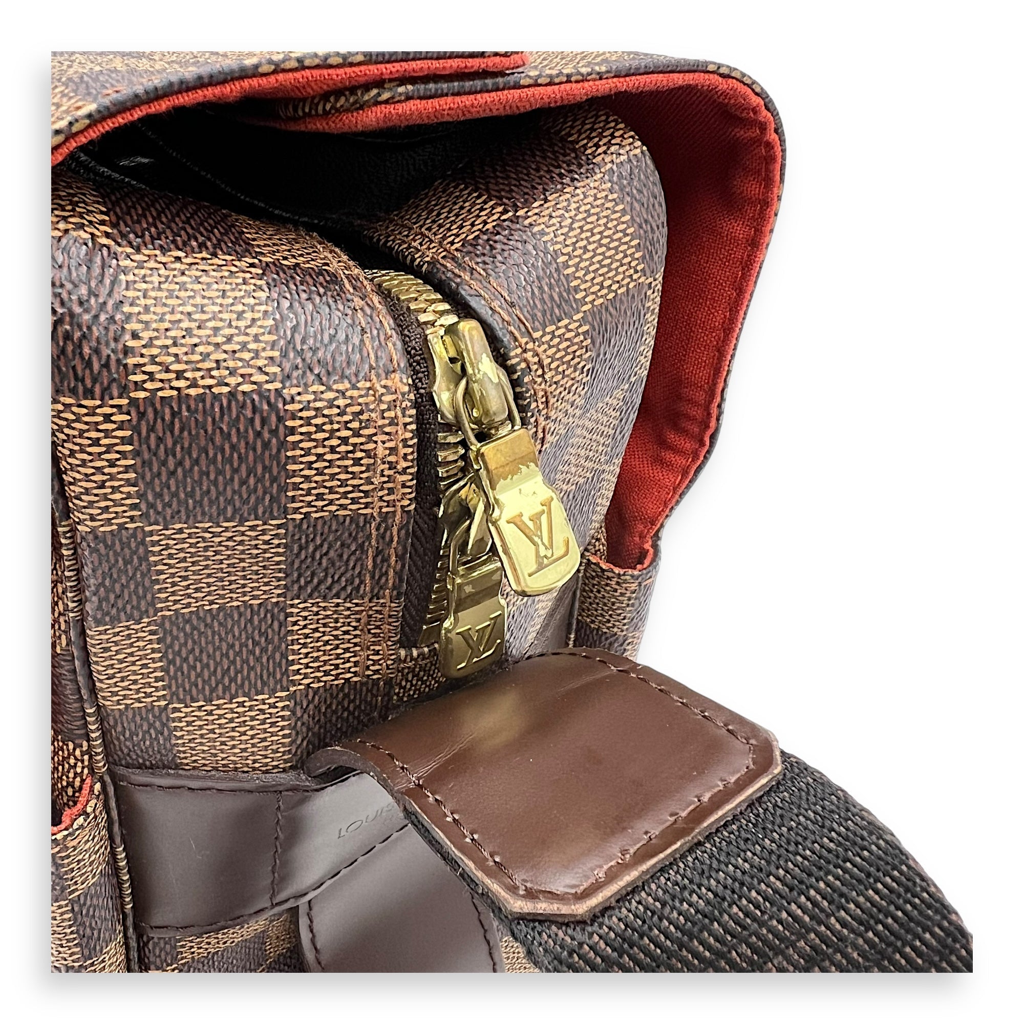 Naviglio Shoulder Bag Brown in Coated Canvas, Gold hardware
