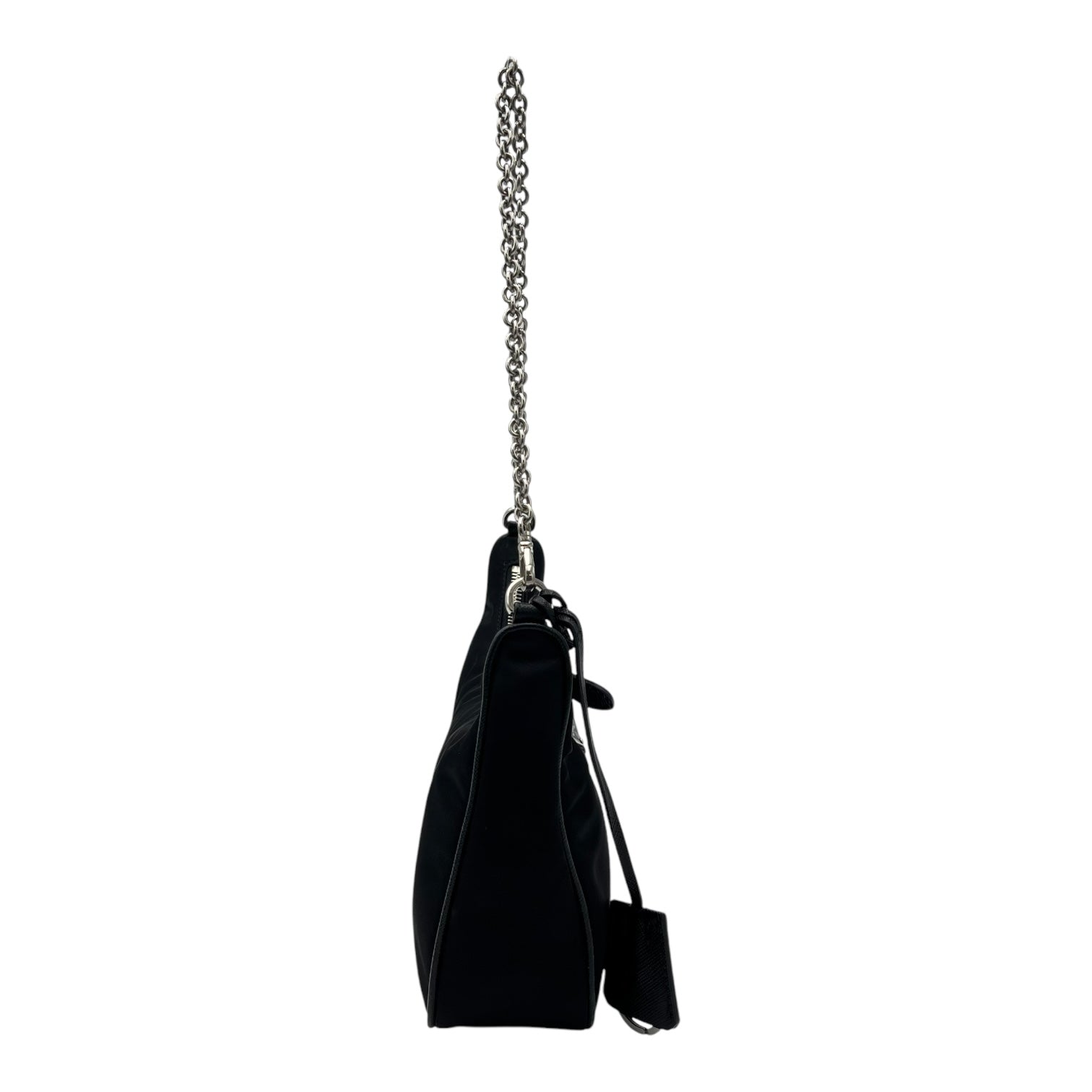 Re-Edition Shoulder Bag Black in Re-Nylon, Silver hardware