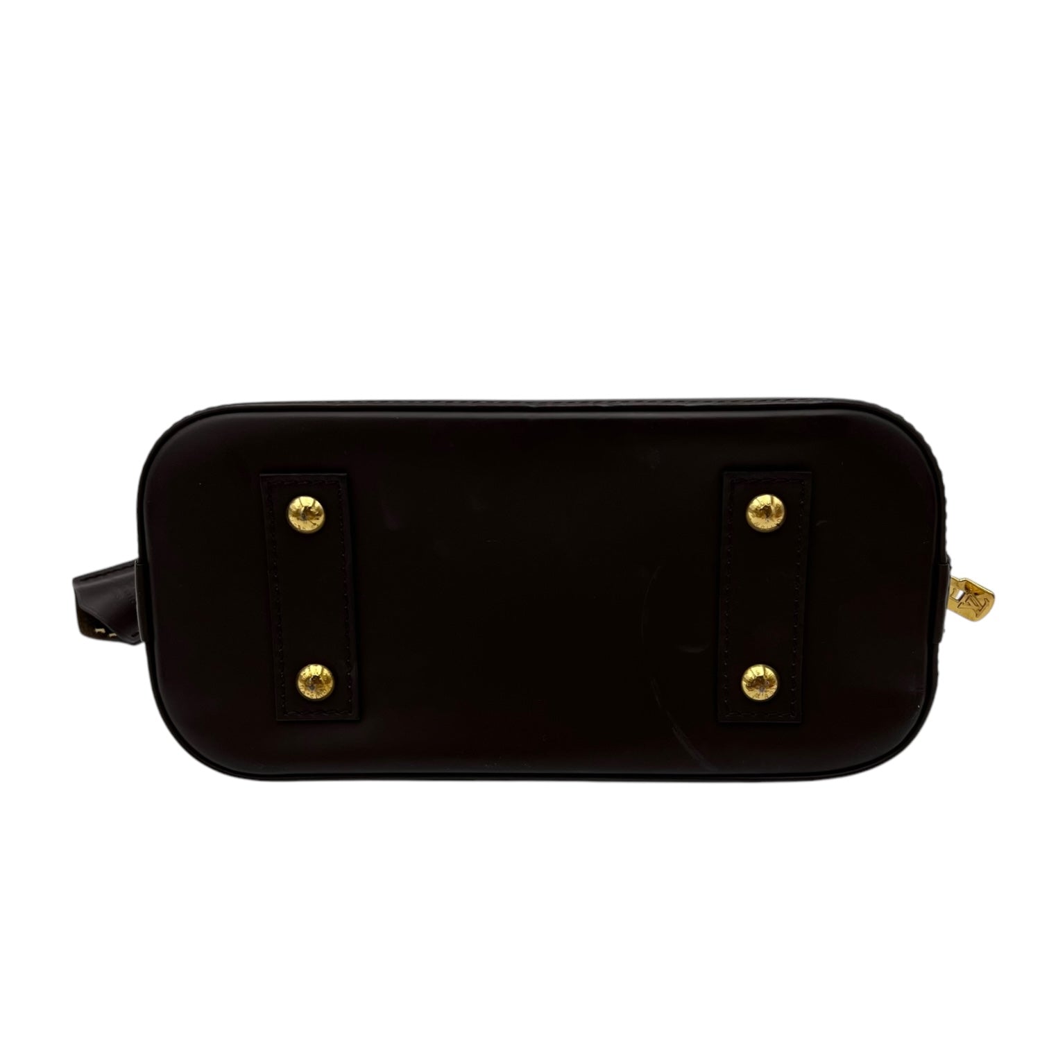 Alma BB Brown Top Handle Bag in Coated Canvas, Gold hardware