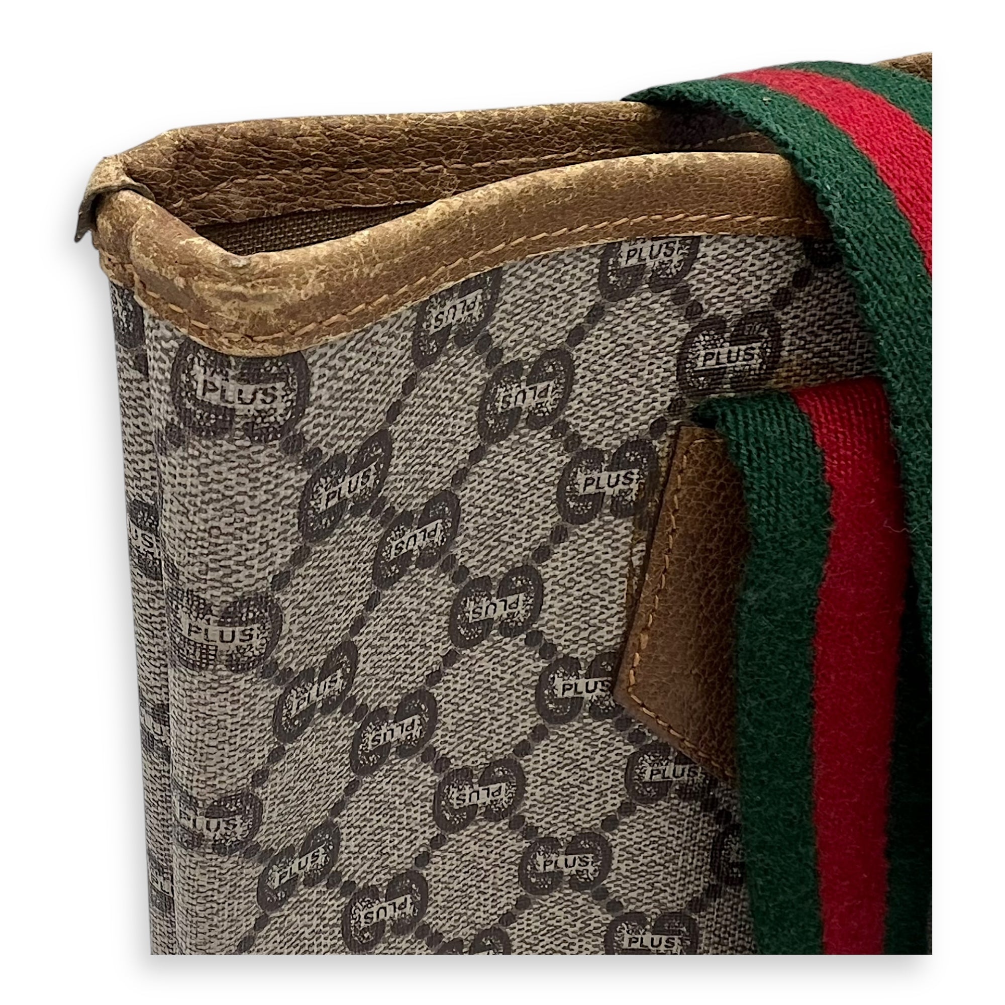 GG Tote Bag Grey in Coated Canvas, Gold hardware
