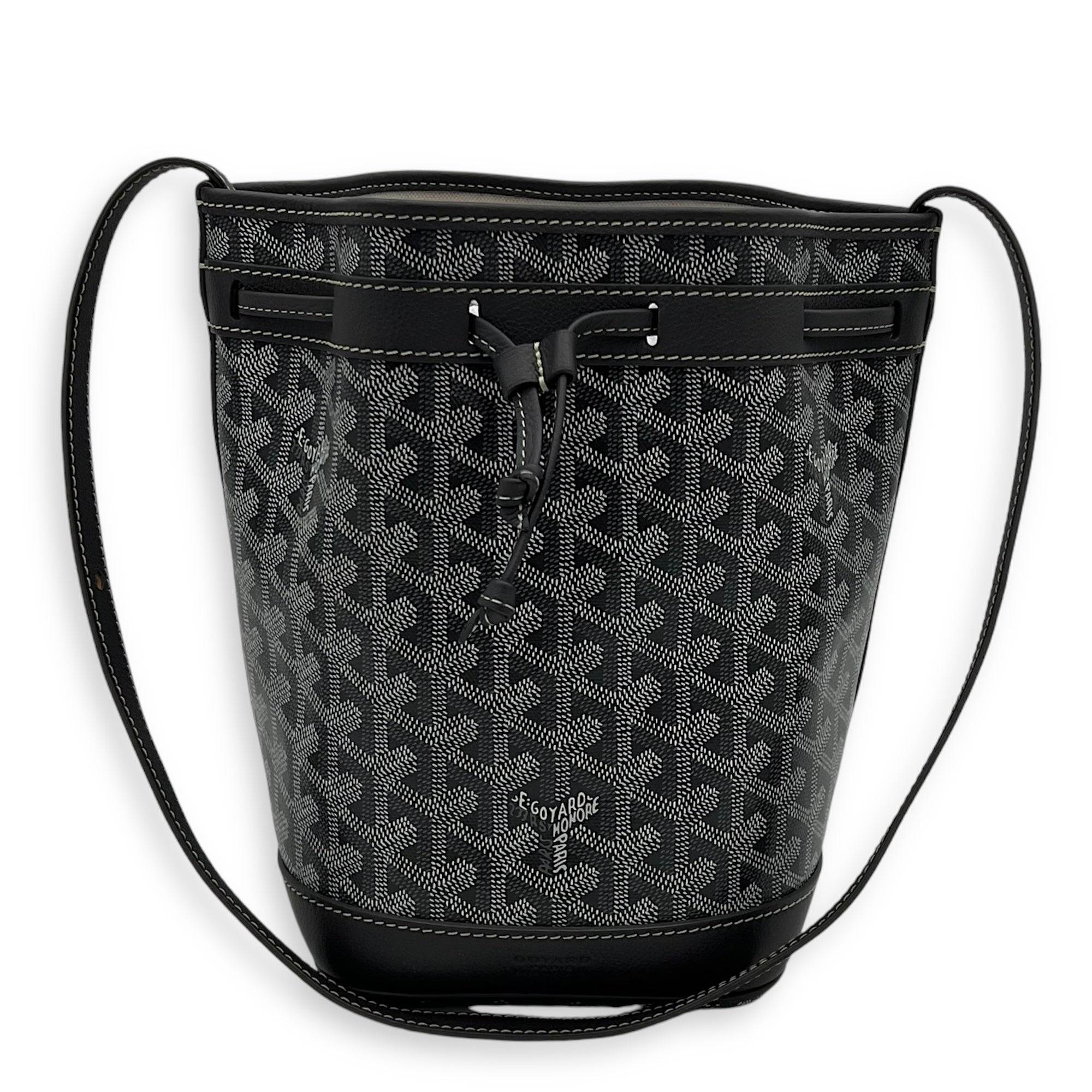 Petit Flot Crossbody Bag Grey in Coated Canvas, Silver hardware