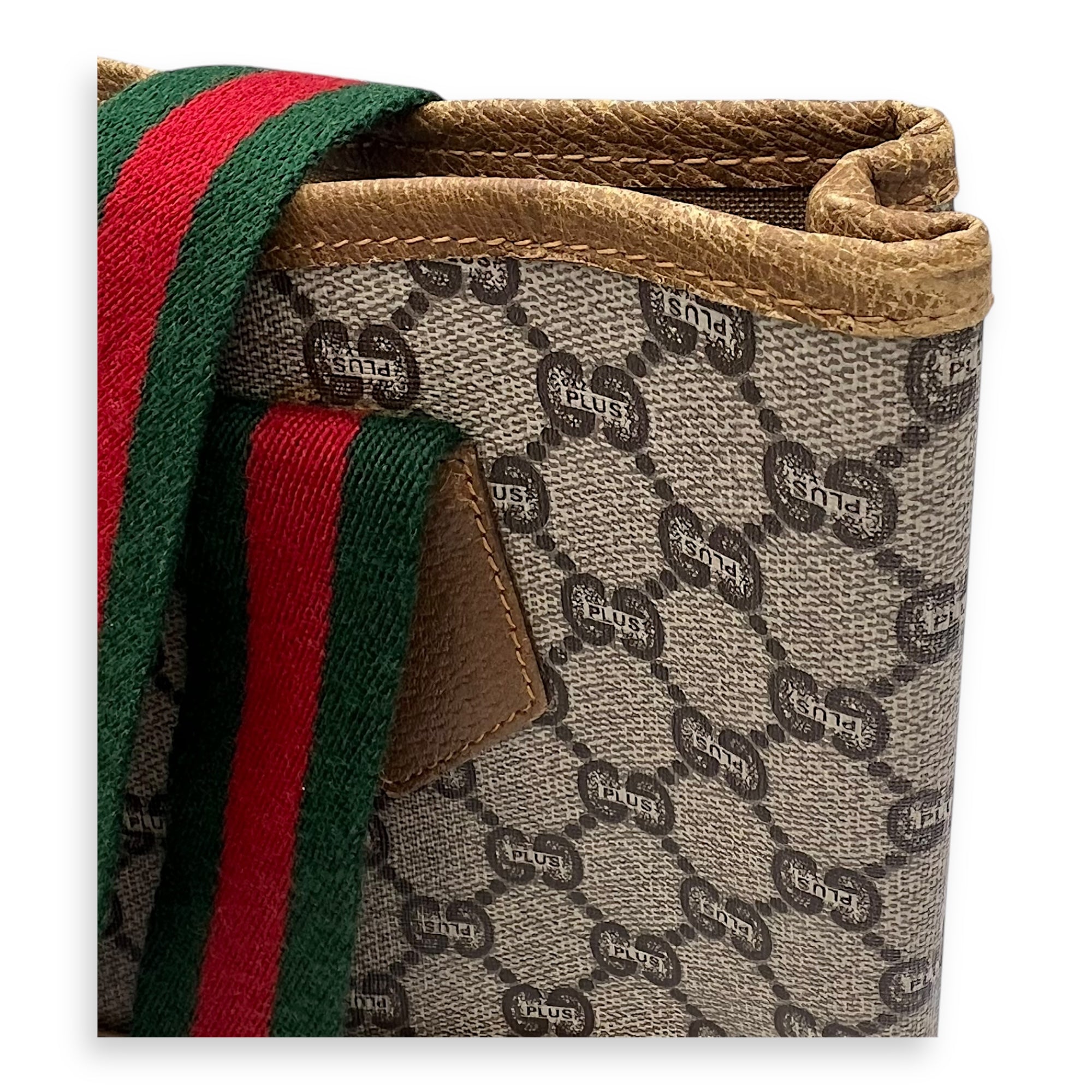 GG Tote Bag Grey in Coated Canvas, Gold hardware
