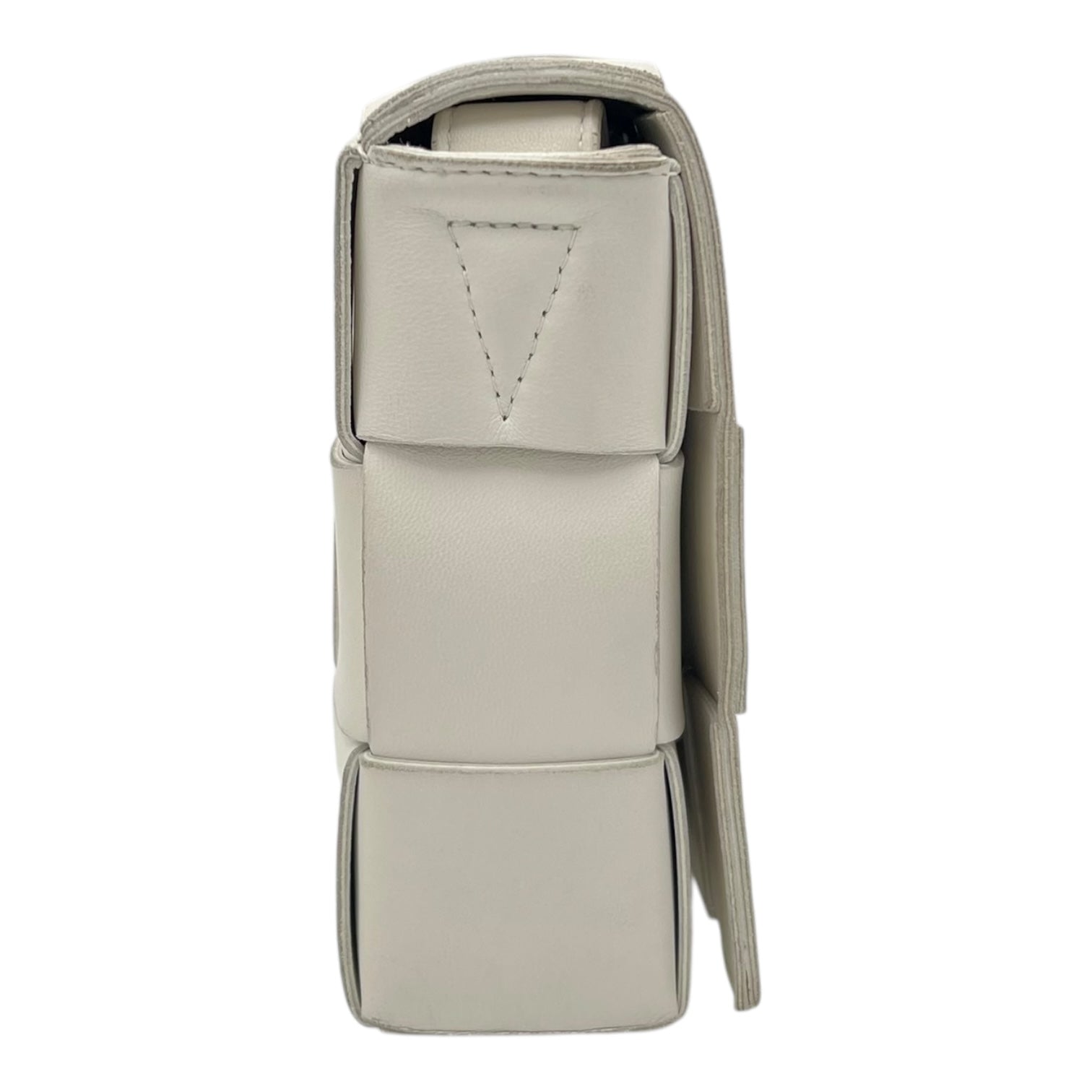 Cassette Crossbody Bag White in Calfskin, Silver hardware