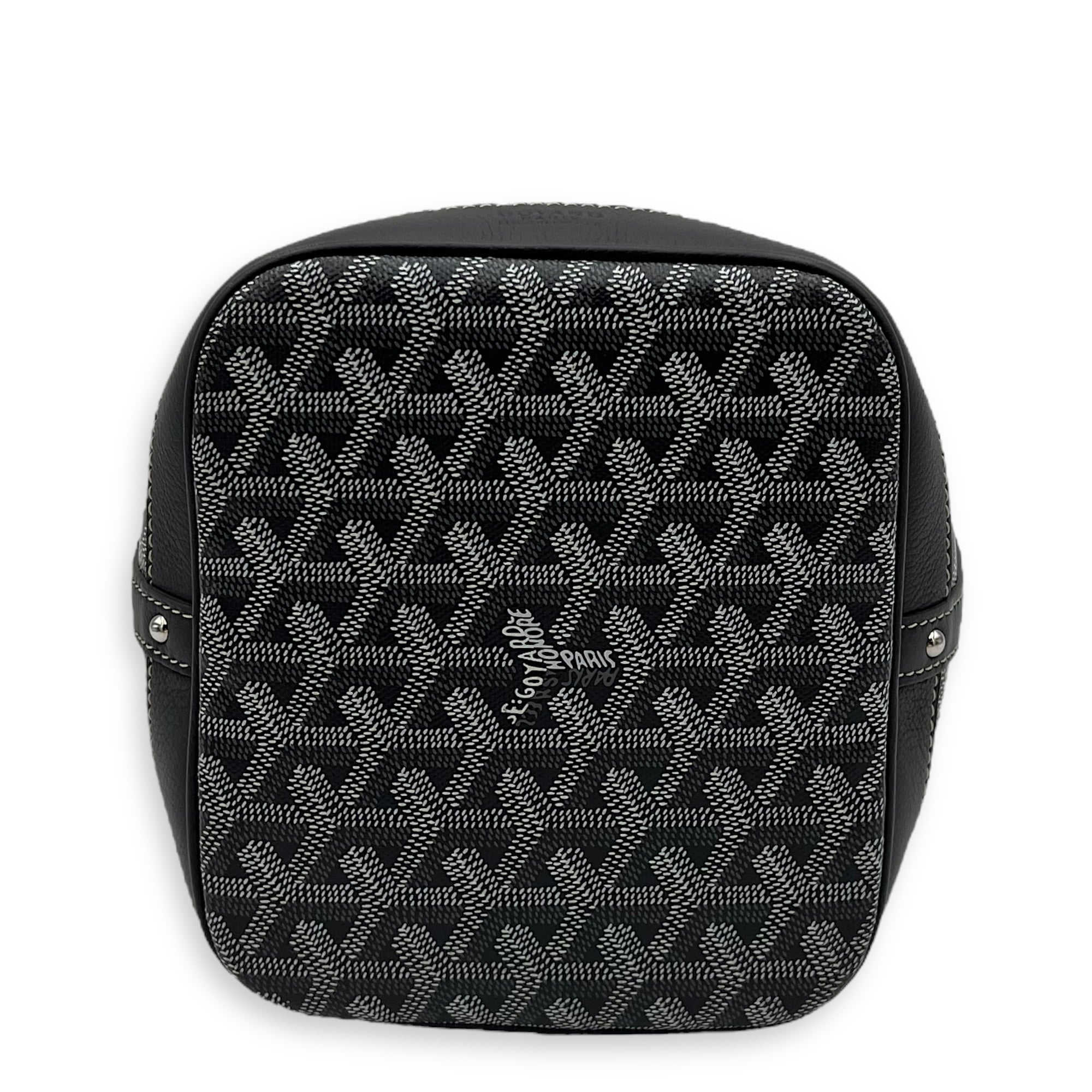 Petit Flot Crossbody Bag Grey in Coated Canvas, Silver hardware