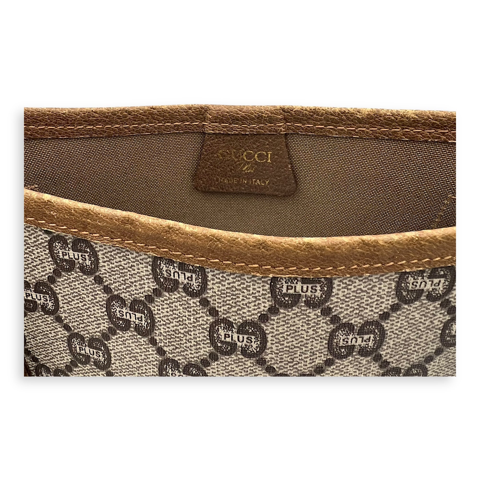 GG Tote Bag Grey in Coated Canvas, Gold hardware