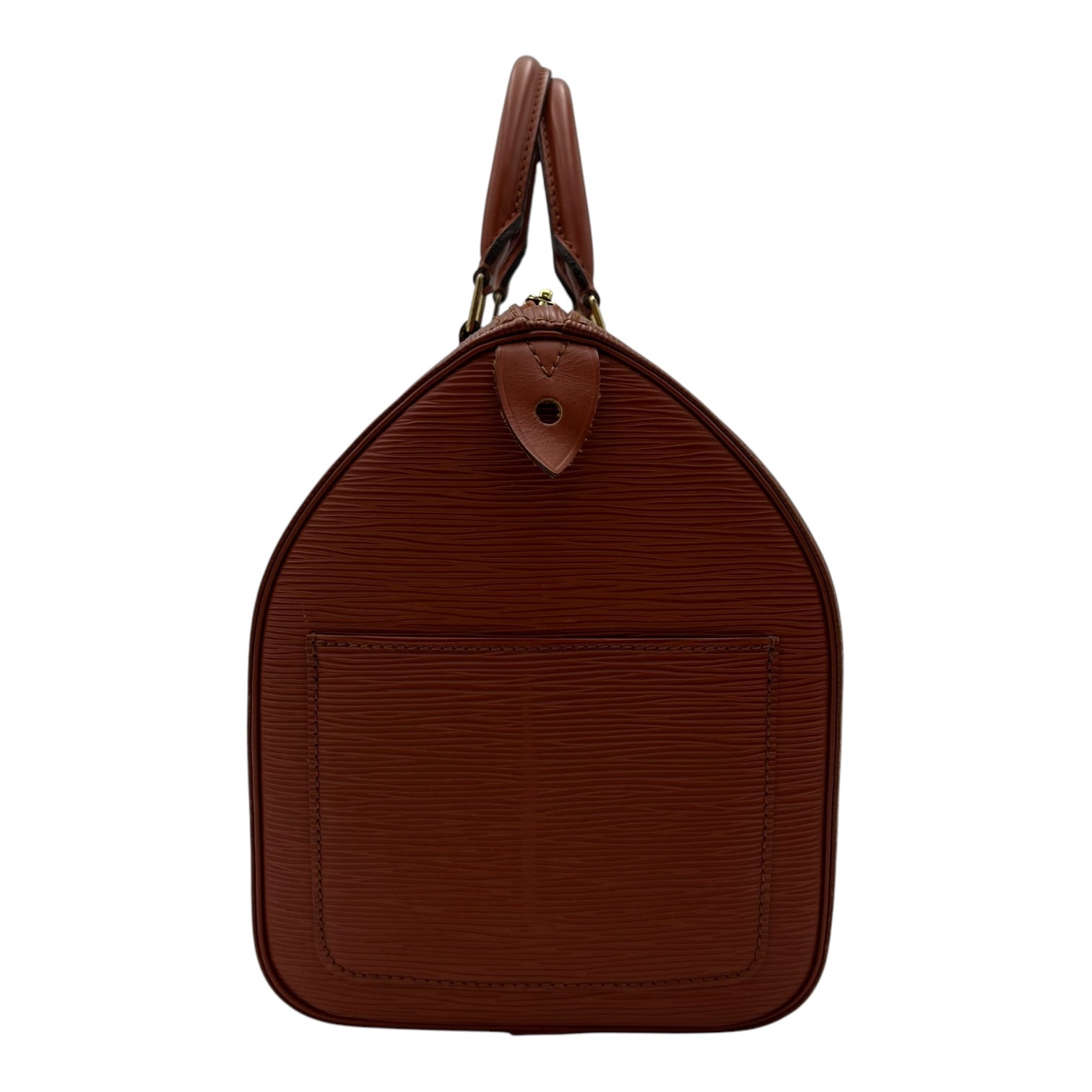 Speedy Brown Top Handle Bag in Epi Leather, Gold hardware