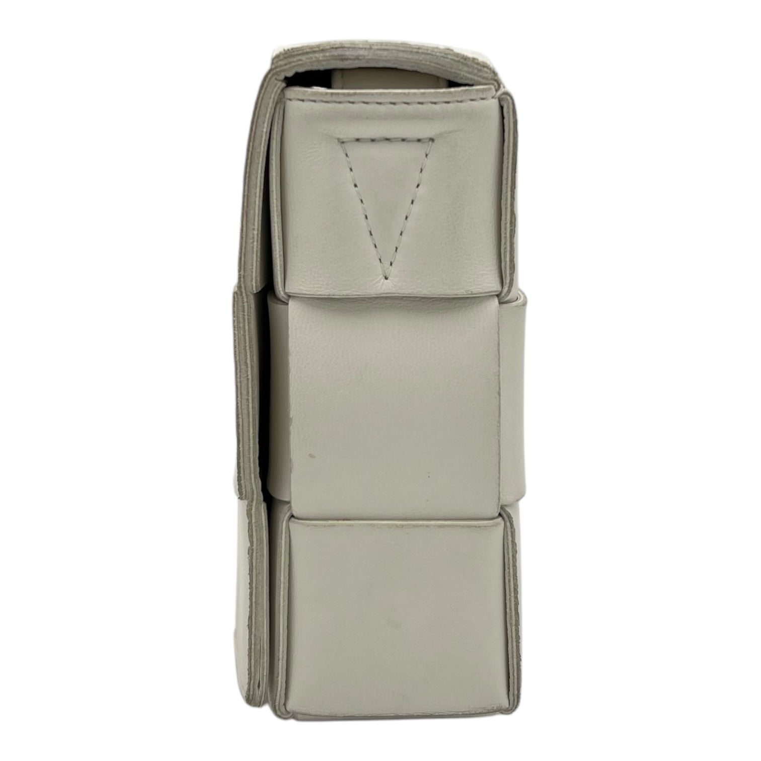 Cassette Crossbody Bag White in Calfskin, Silver hardware