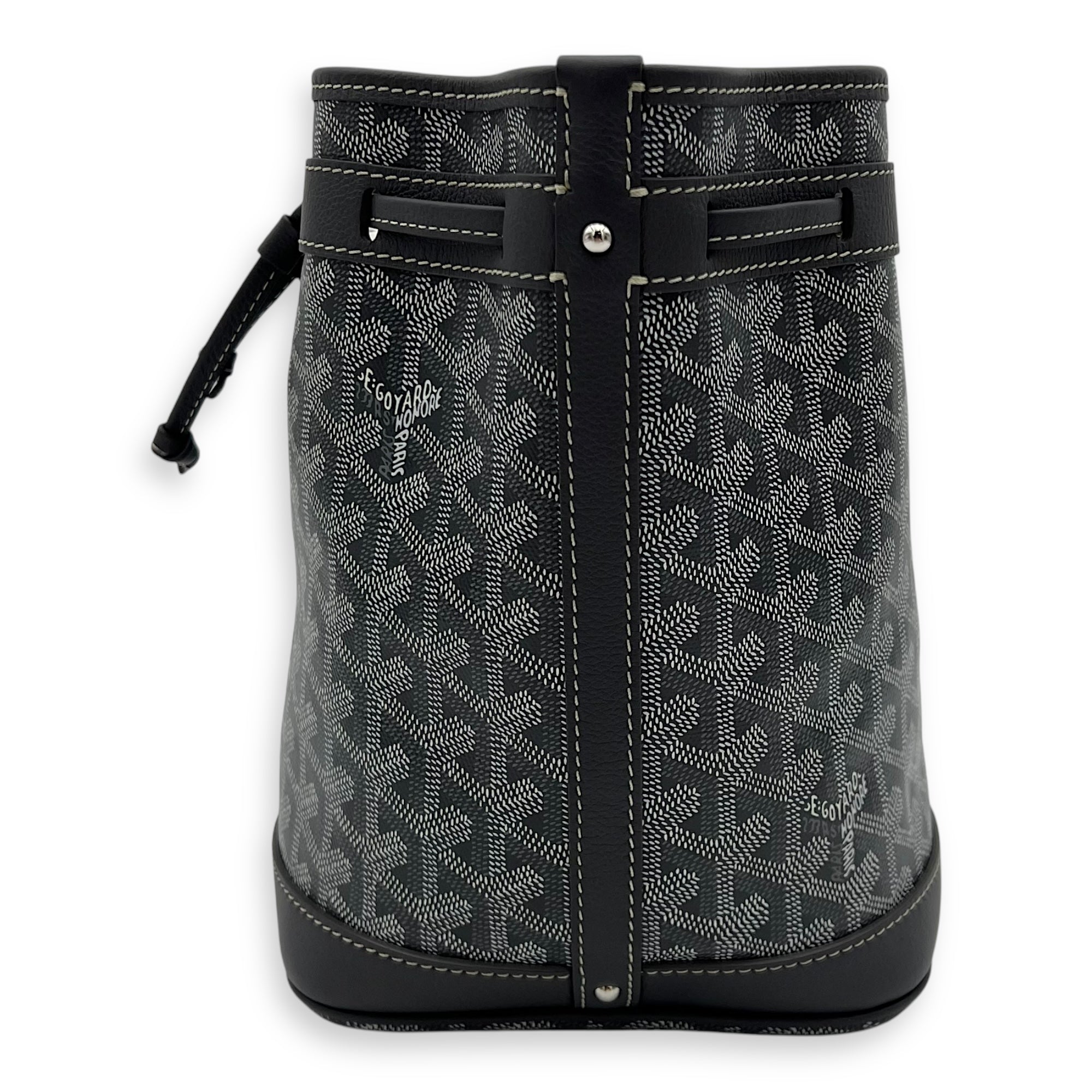 Petit Flot Crossbody Bag Grey in Coated Canvas, Silver hardware