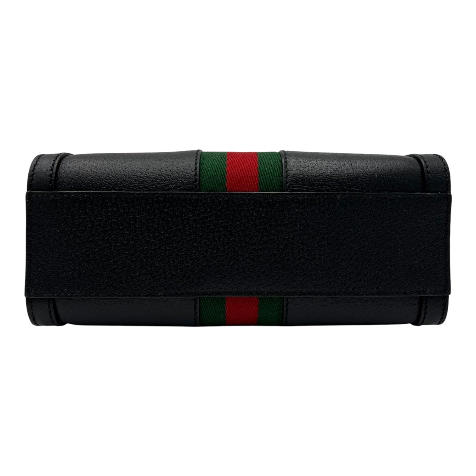 Ophidia Top Handle Bag Black in Calfskin, Gold hardware