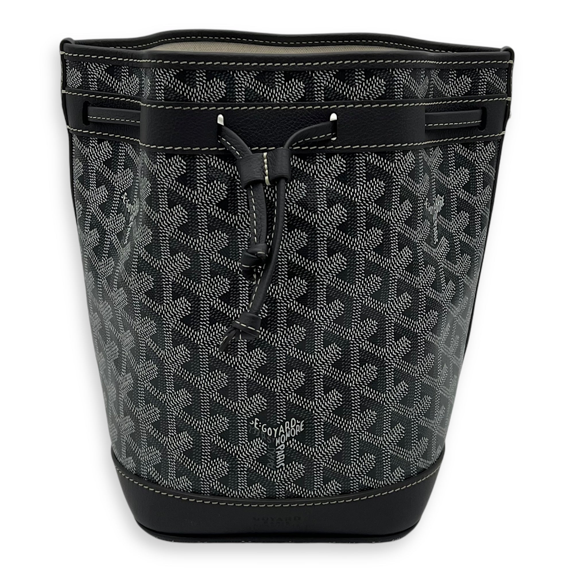 Petit Flot Crossbody Bag Grey in Coated Canvas, Silver hardware
