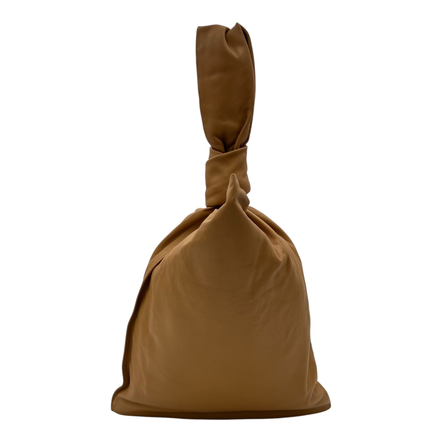 Twist Top Handle Bag Brown in Calfskin, Gold hardware