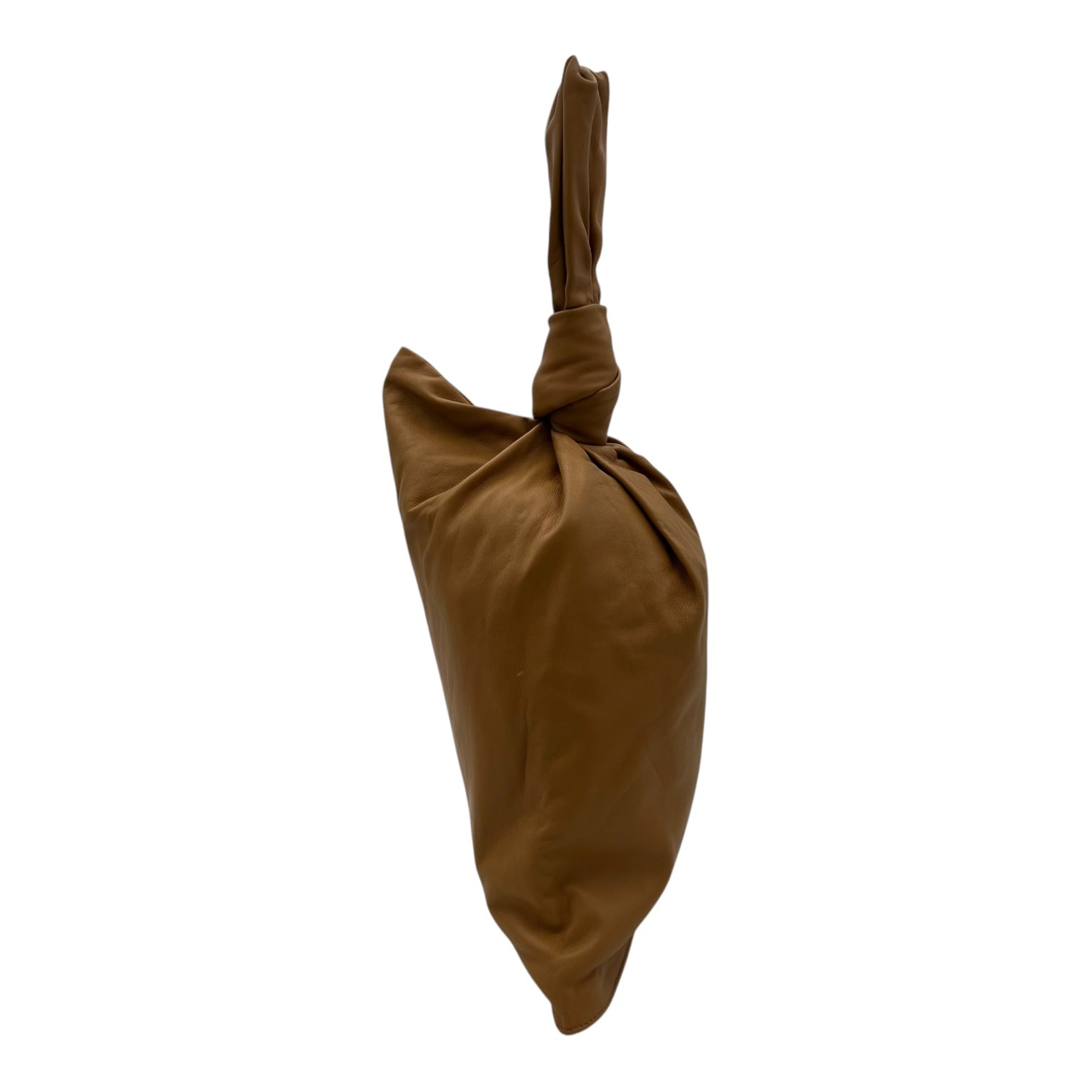 Twist Top Handle Bag Brown in Calfskin, Gold hardware