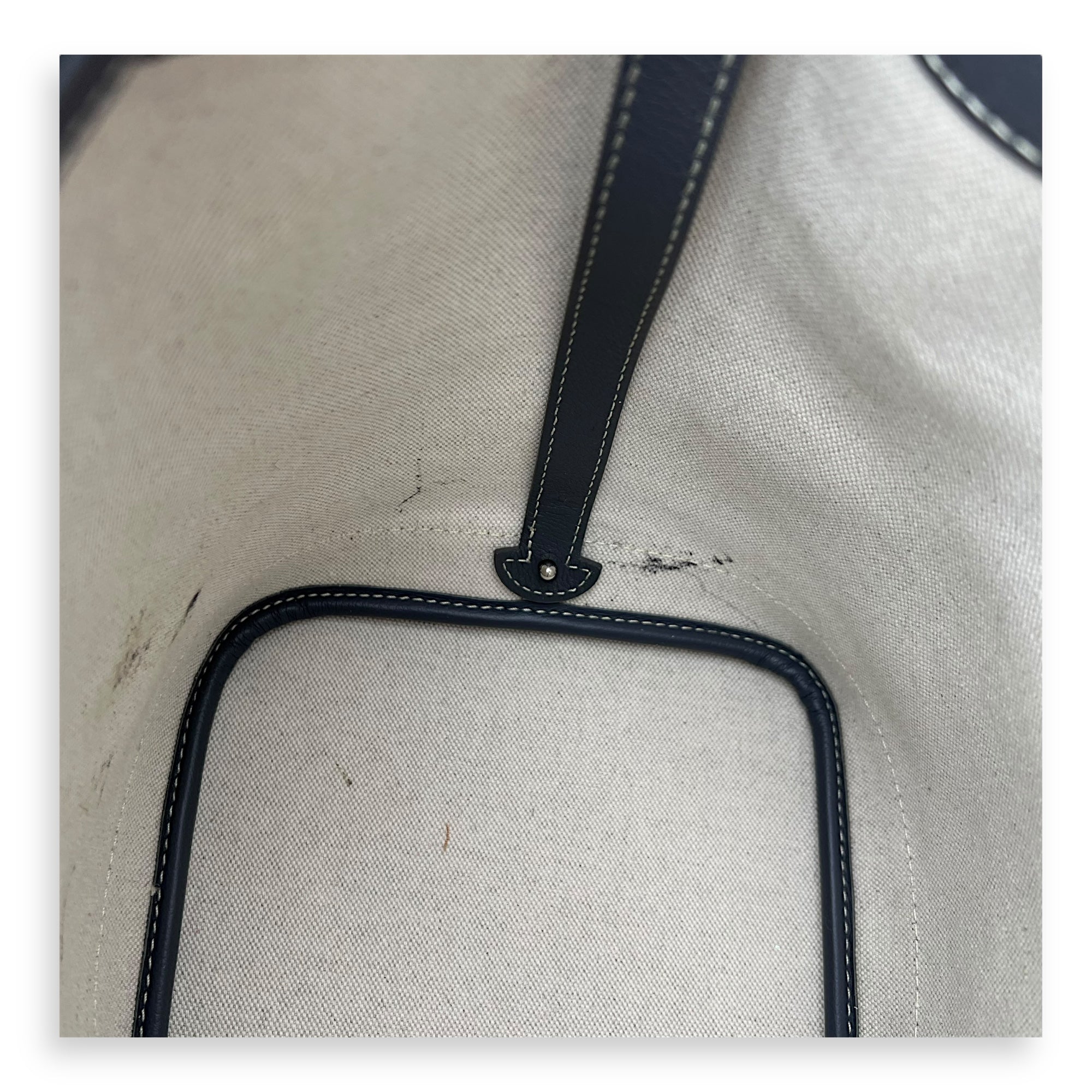 Petit Flot Crossbody Bag Grey in Coated Canvas, Silver hardware