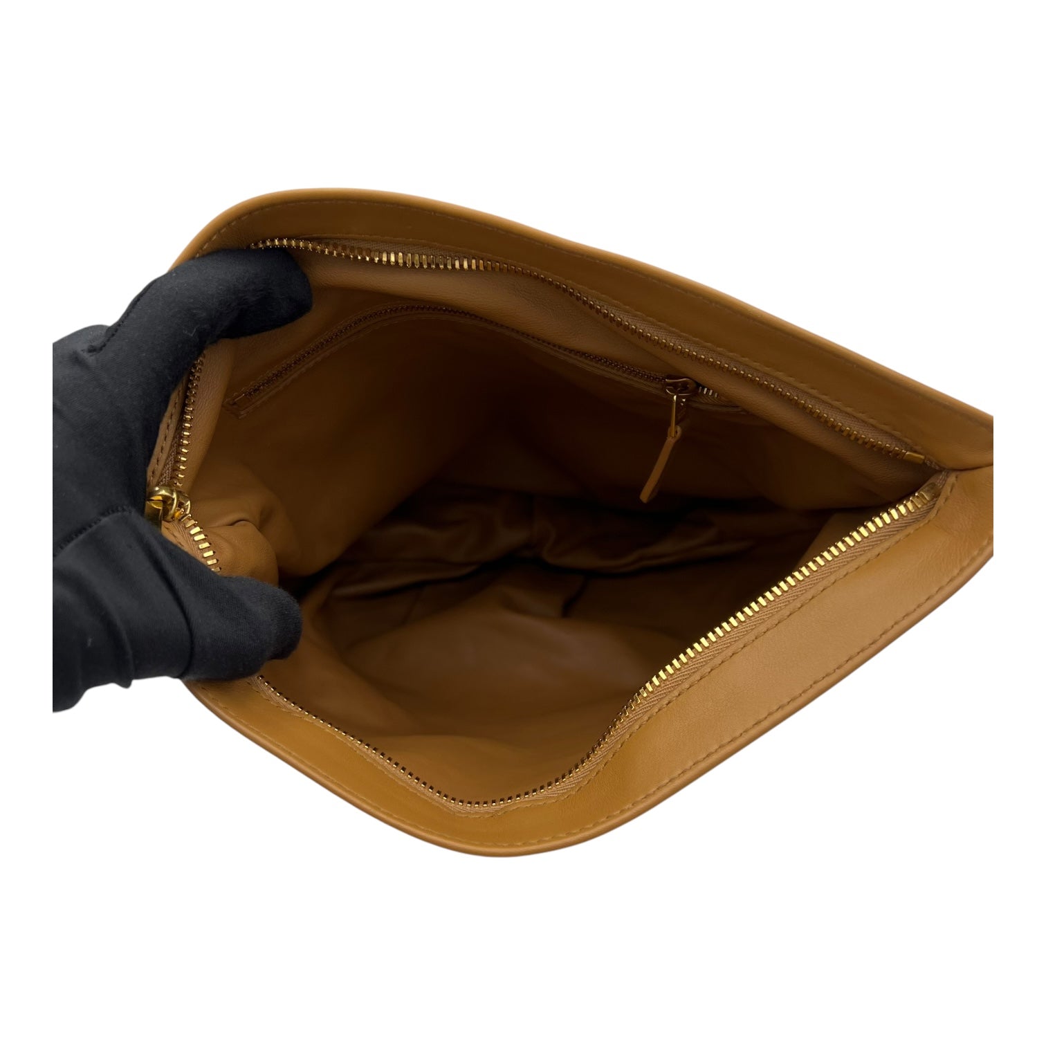 Twist Top Handle Bag Brown in Calfskin, Gold hardware