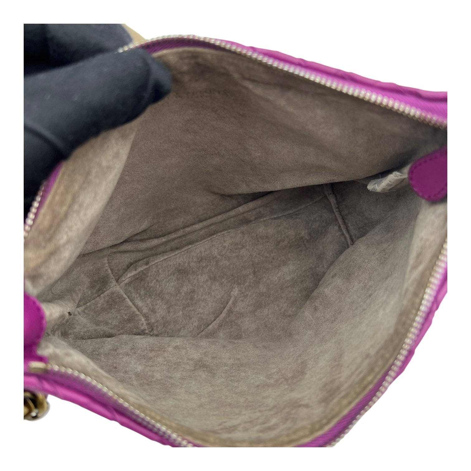 Intrecciato Purple Shoulder Bag in Lambskin, Gold hardware
