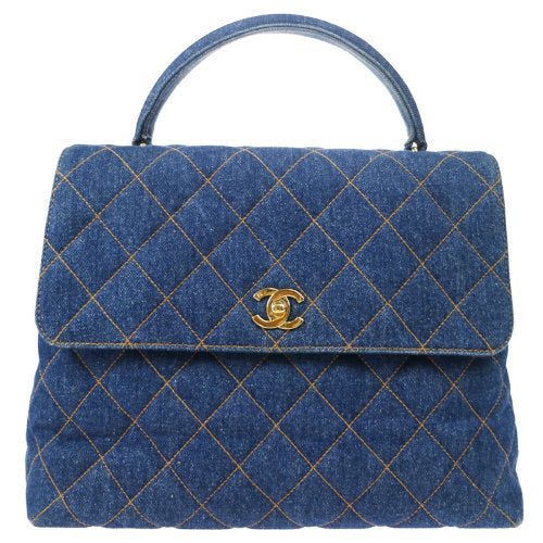 Chanel 1996-1997 Denim Quilted Kelly 30