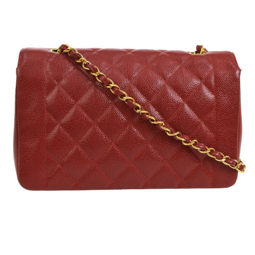 Chanel * 1991-1994 Red Caviar Medium Diana Flap Bag