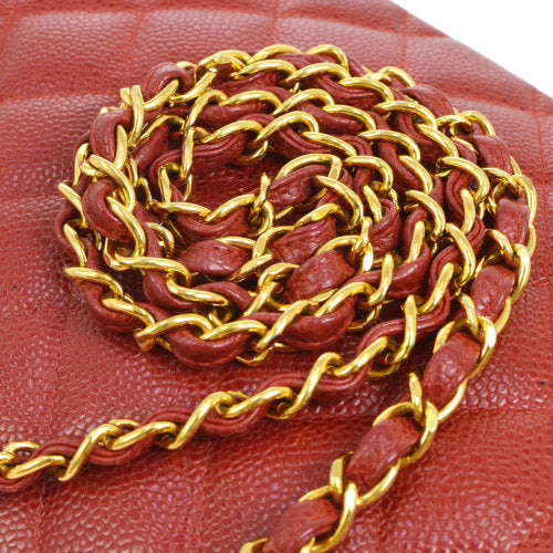 Chanel * 1991-1994 Red Caviar Medium Diana Flap Bag