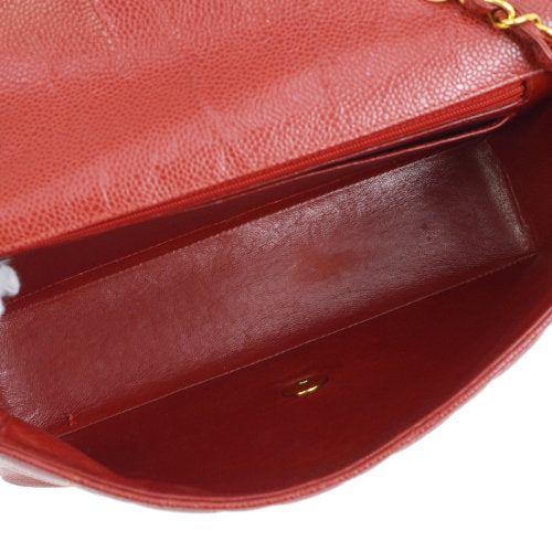 Chanel * 1991-1994 Red Caviar Medium Diana Flap Bag