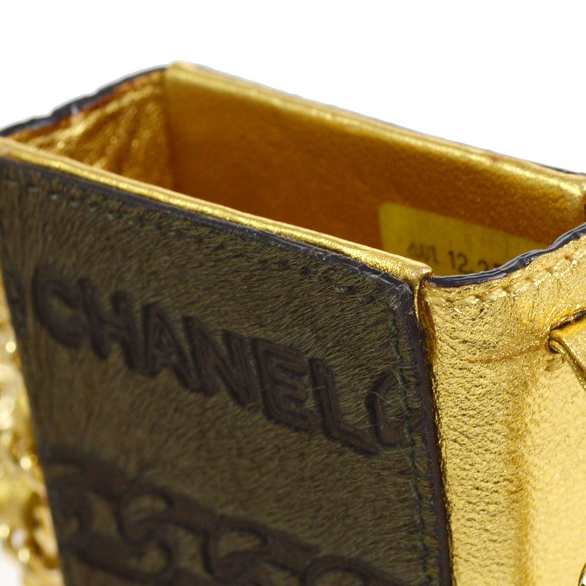 CHANEL 2001 Cigarette Shoulder Bag Pony Hair Khaki