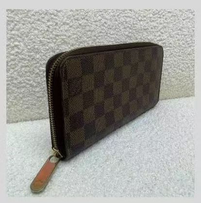2009 LV/Louis Vuitton checkerboard long zipper wallet
