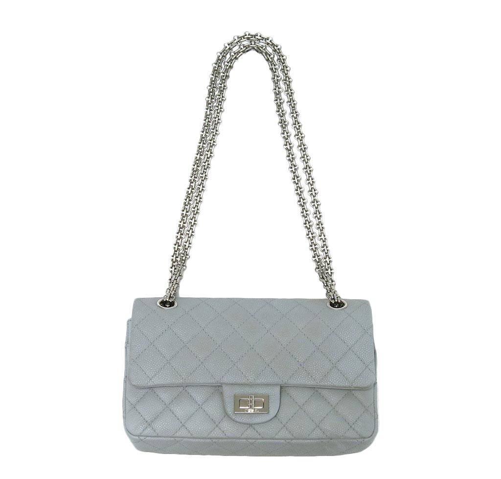 Chanel Double Flap Bag Light Gray