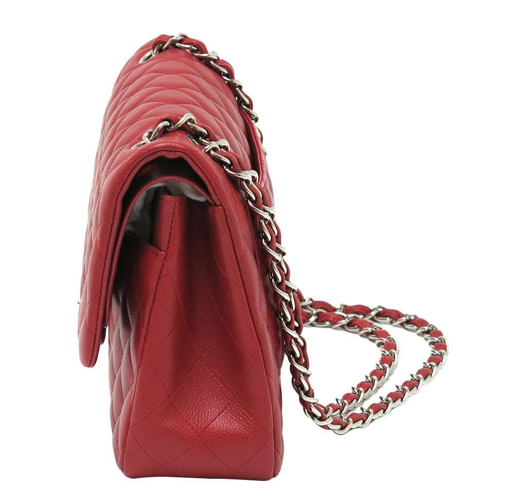 Chanel Double Flap Jumbo Bag Red