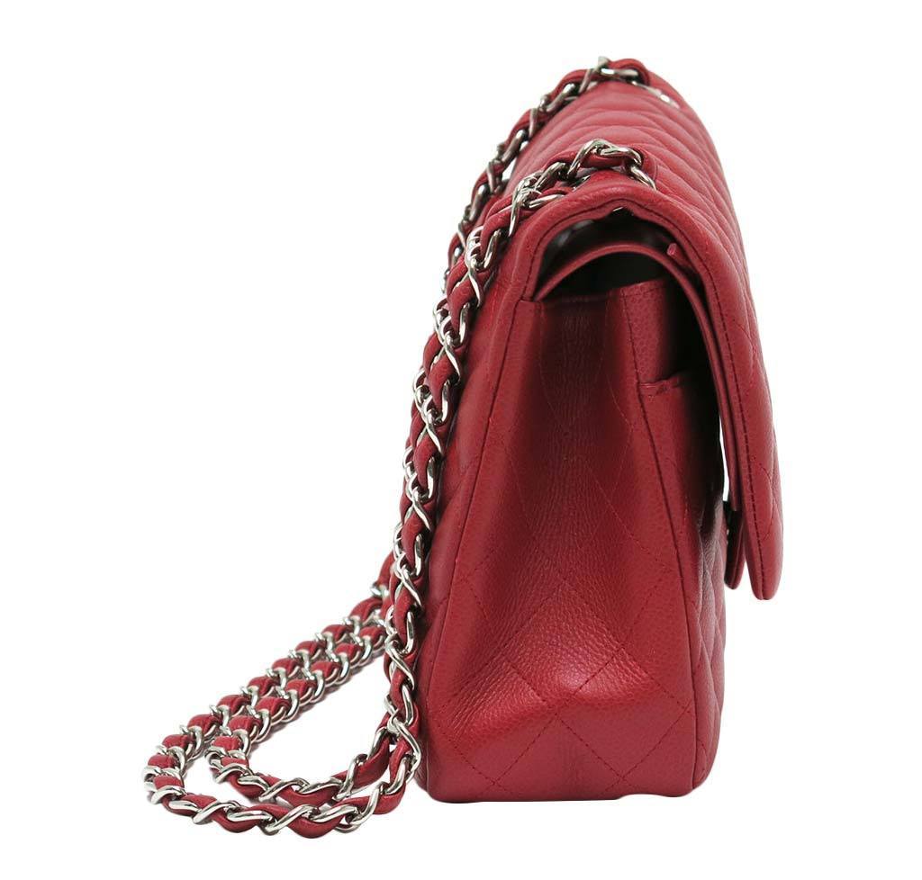 Chanel Double Flap Jumbo Bag Red