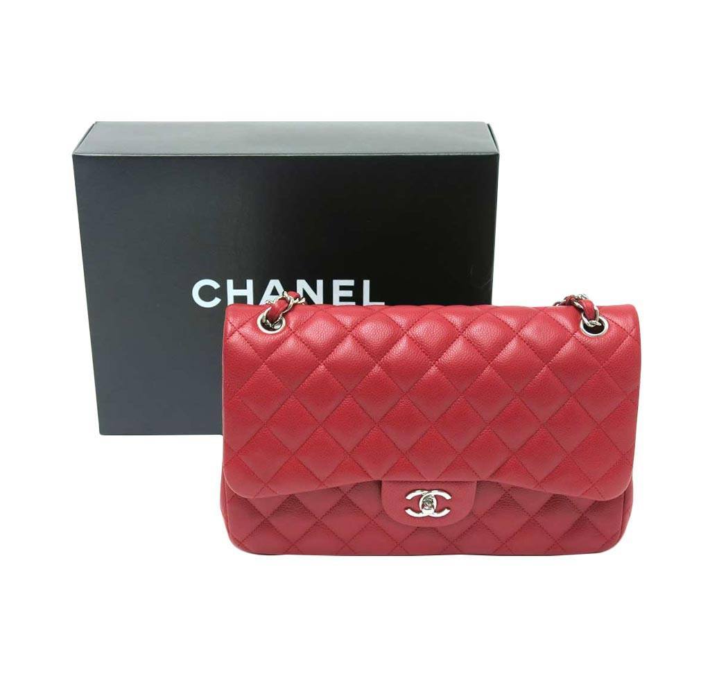 Chanel Double Flap Jumbo Bag Red