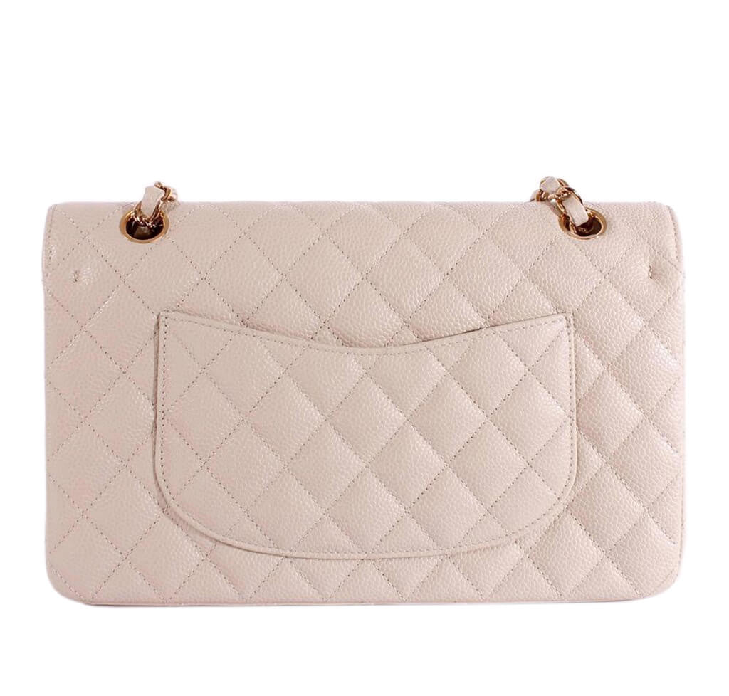 Chanel 2.55 Medium Bag Light Gray Caviar