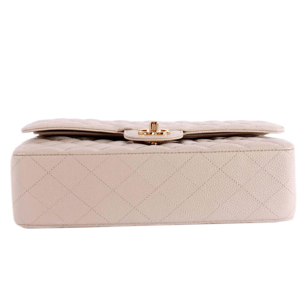 Chanel 2.55 Medium Bag Light Gray Caviar