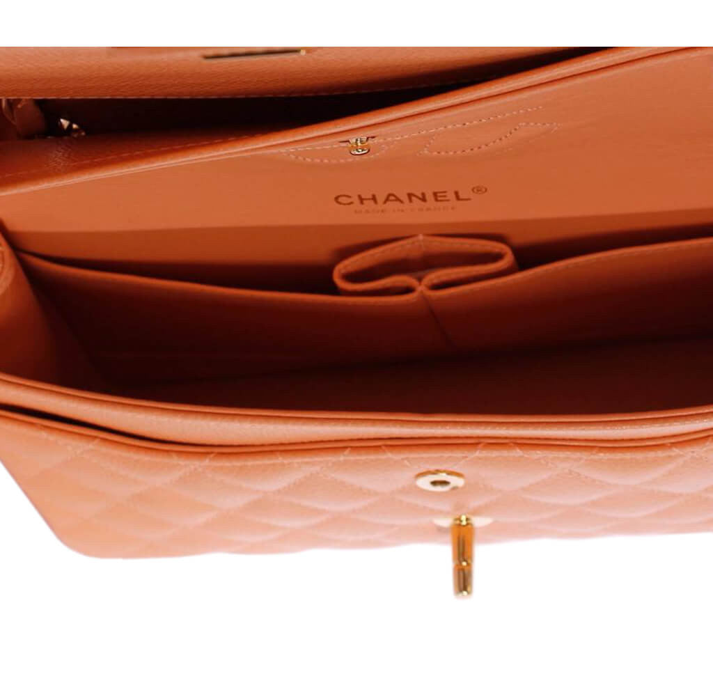 Chanel Classic 2.55 Bag Peach Caviar