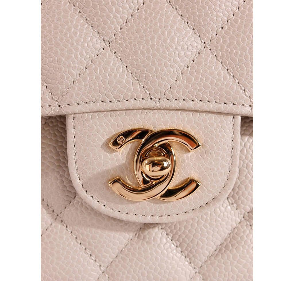 Chanel 2.55 Medium Bag Light Gray Caviar