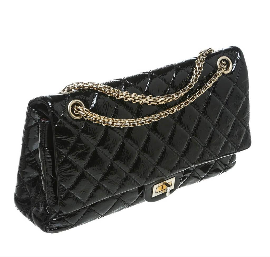 Chanel 2.55 Reissue Bag Black Patent Leather
