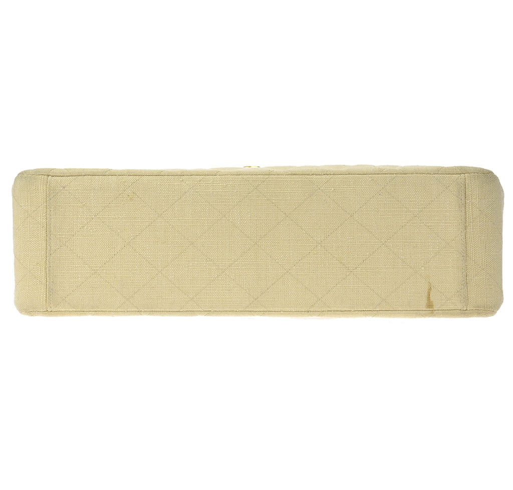 Chanel Maxi Flap Bag Beige Linen