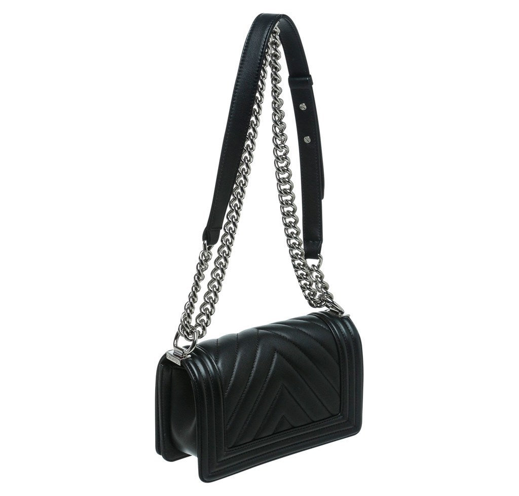 Chanel Mini Boy Chevron Bag Black