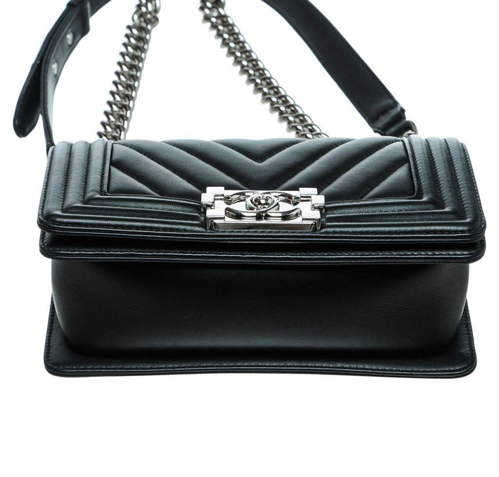 Chanel Mini Boy Chevron Bag Black