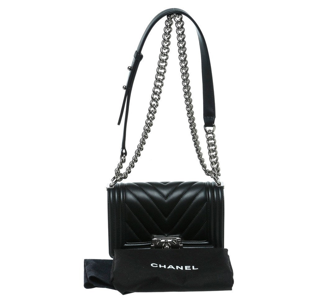 Chanel Mini Boy Chevron Bag Black