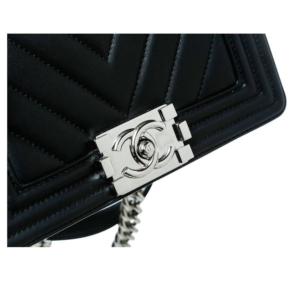 Chanel Mini Boy Chevron Bag Black
